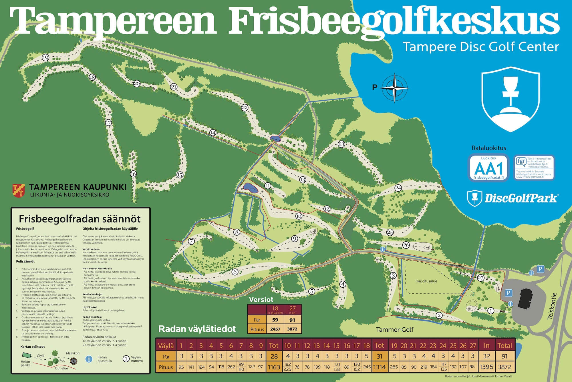 Tampere Frisbeegolf ratakartta