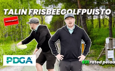 Tuloskierros upealla Talin frisbeegolfradalla